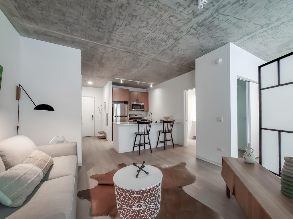 South Loop Studio Apartment Living Room