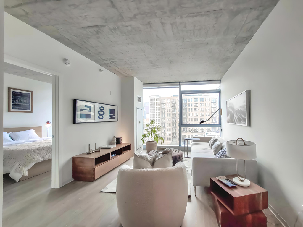 South Loop 1-Bedroom Apartment Living Room